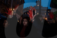 Pro-Palestinian Demonstrators In Rome Protest Israel's Renewed Bombing Campaign Against Gaza
