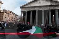 Pro-Palestinian Demonstrators In Rome Protest Israel's Renewed Bombing Campaign Against Gaza