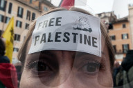 Pro-Palestinian Demonstrators In Rome Protest Israel's Renewed Bombing Campaign Against Gaza