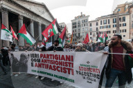 Pro-Palestinian Demonstrators In Rome Protest Israel's Renewed Bombing Campaign Against Gaza
