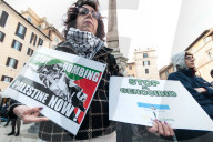 Pro-Palestinian Demonstrators In Rome Protest Israel's Renewed Bombing Campaign Against Gaza