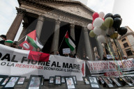 Pro-Palestinian Demonstrators In Rome Protest Israel's Renewed Bombing Campaign Against Gaza