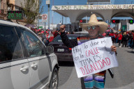 Teachers Protest At The International Bridge In Ciudad Juárez