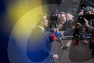 Press conferencies after EU Summit on defence spendings at European Council headquarters in Brussels, Belgium.