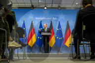 Press conferencies after EU Summit on defence spendings at European Council headquarters in Brussels, Belgium.