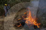 Forest Fire Rages In Nepal
