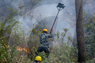 Forest Fire Rages In Nepal