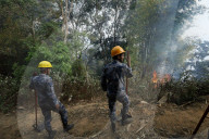 Forest Fire Rages In Nepal