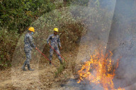 Forest Fire Rages In Nepal