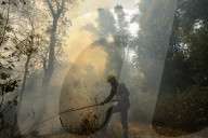 Forest Fire Rages In Nepal