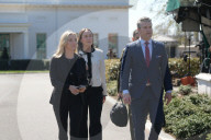 Secretary Of Defense Pete Hegseth Heads To A TV Interview After Announcing The F-47 Fighter Jet Program.