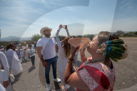 People Welcoming Spring Equinox In Queretaro