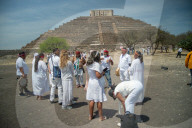 People Welcoming Spring Equinox In Queretaro
