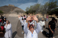 People Welcoming Spring Equinox In Queretaro