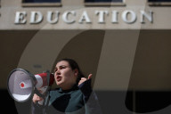 Protest At Department Of Education Against Trump Order