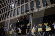 Protest At Department Of Education Against Trump Order