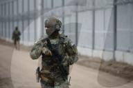 Polish Prime Minister Donald Tusk Visits Troops At The Polish-Belarusian Border
