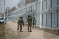 Polish Prime Minister Donald Tusk Visits Troops At The Polish-Belarusian Border