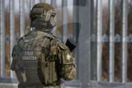 Polish Prime Minister Donald Tusk Visits Troops At The Polish-Belarusian Border