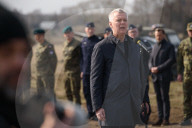 Polish Prime Minister Donald Tusk Visits Troops At The Polish-Belarusian Border