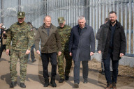 Polish Prime Minister Donald Tusk Visits Troops At The Polish-Belarusian Border