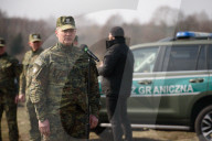 Polish Prime Minister Donald Tusk Visits Troops At The Polish-Belarusian Border