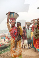 Women At Hard In Gabtoli River Port
