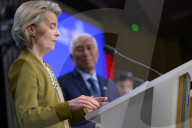 Antonio Costa - Ursula Von Der Leyen - EU Summit Brussels	