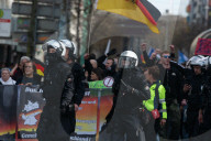 Querdenker Group And Some Right Wings Group Demo Against Weapon Delivery In Duesseldorf
