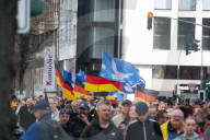 Querdenker Group And Some Right Wings Group Demo Against Weapon Delivery In Duesseldorf