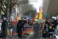 Querdenker Group And Some Right Wings Group Demo Against Weapon Delivery In Duesseldorf