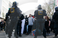 Querdenker Group And Some Right Wings Group Demo Against Weapon Delivery In Duesseldorf