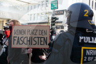 Querdenker Group And Some Right Wings Group Demo Against Weapon Delivery In Duesseldorf