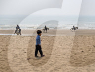 Beach Outing With Painted Horses In Thanh Hoa, Vietnam