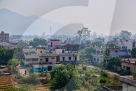Haze From Wildfire Smoke Seen Over The Town Of Haldwani