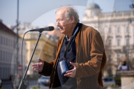 Adam Michnik Speaks At Belaruisan Opposition Rally In Warsaw