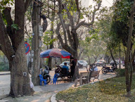 Barber By The Roadside In Vietnam