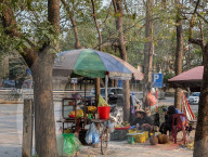 Street Fruit Vendors In Vietnam
