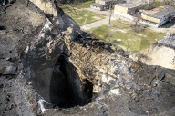 The Aftermath Of A Russian Shahed Attack Drone Strike On A Residential High-rise In Kyiv 