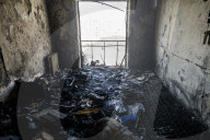 The Aftermath Of A Russian Shahed Attack Drone Strike On A Residential High-rise In Kyiv 