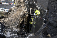 The Aftermath Of A Russian Shahed Attack Drone Strike On A Residential High-rise In Kyiv 