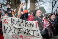Dutch Far Right Group NVU Versus The Far Left In Baarn The Netherlands