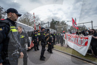 Dutch Far Right Group NVU Versus The Far Left In Baarn The Netherlands