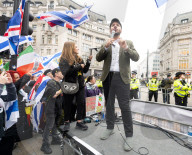 Stop the Hate counter-protest against Al-Quds Day rally to oppose the Islamic Human Rights Commission annual demonstration in support of Palestine, Oxford Circus, London, UK.