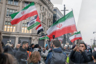 Stop The Hate Protest Al Quds March in London, UK.