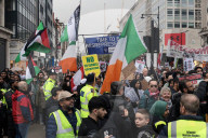 Stop The Hate Protest Al Quds March in London, UK.