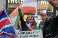 Stop The Hate Protest Al Quds March in London, UK.
