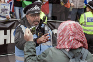 Stop The Hate Protest Al Quds March in London, UK.