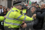 Stop The Hate Protest Al Quds March in London, UK.