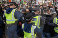 Stop The Hate Protest Al Quds March in London, UK.